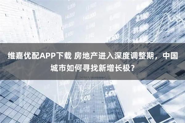 维嘉优配APP下载 房地产进入深度调整期，中国城市如何寻找新增长极？