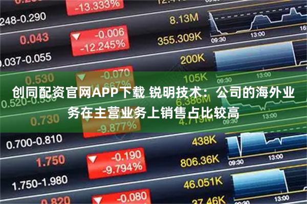创同配资官网APP下载 锐明技术：公司的海外业务在主营业务上销售占比较高